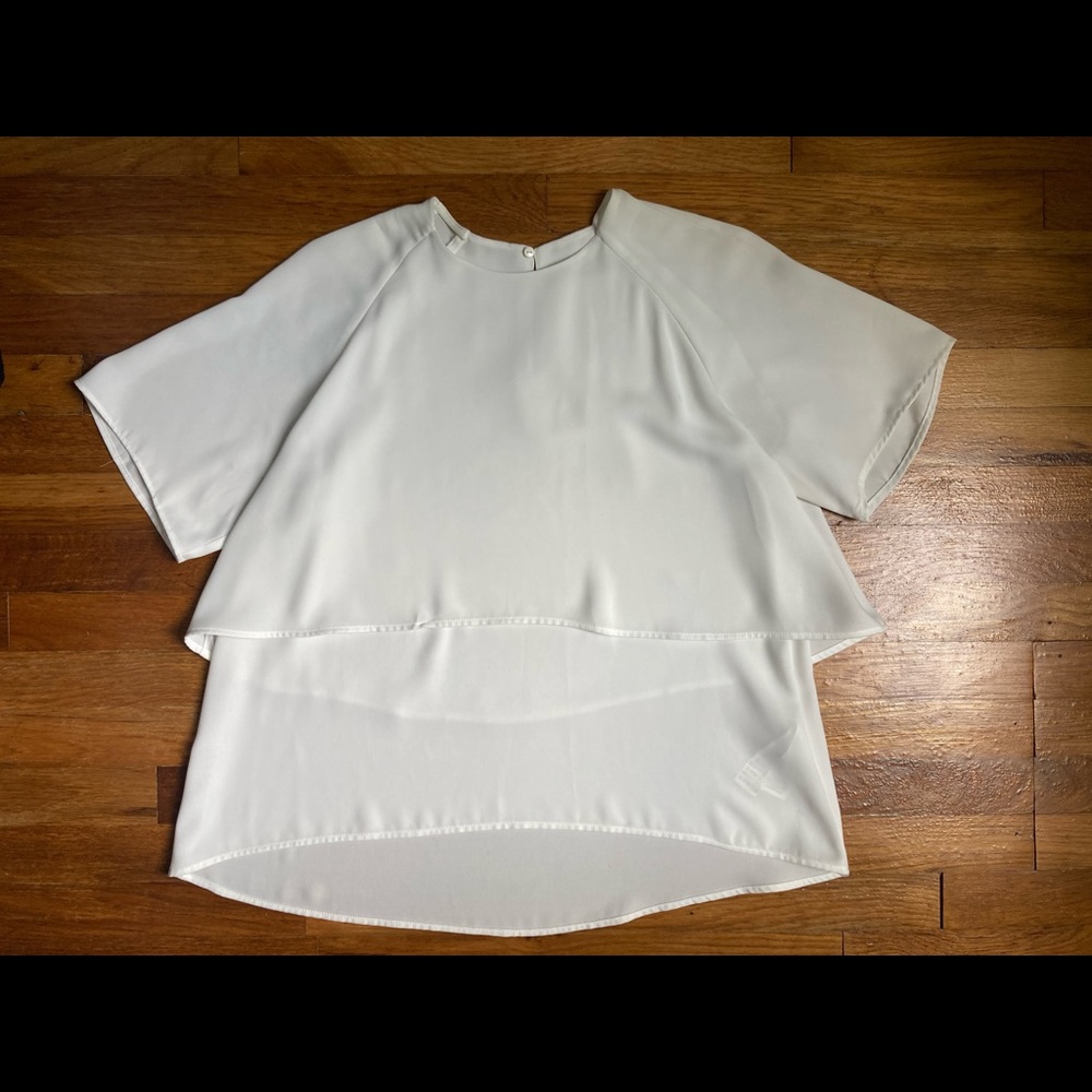 Zara white tiered blouse S